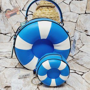 #bagsavenue fast ship novelty float striped crossbody coin purse blue kate spade
